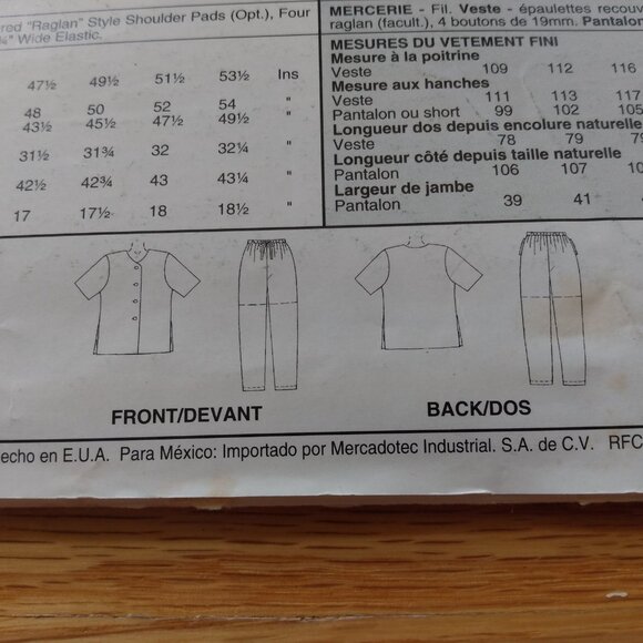 Vintage Plus Size 14-20 Sewing Pattern Shirt/Jacket Shorts Pants UNCUT 2562 - Picture 6 of 10